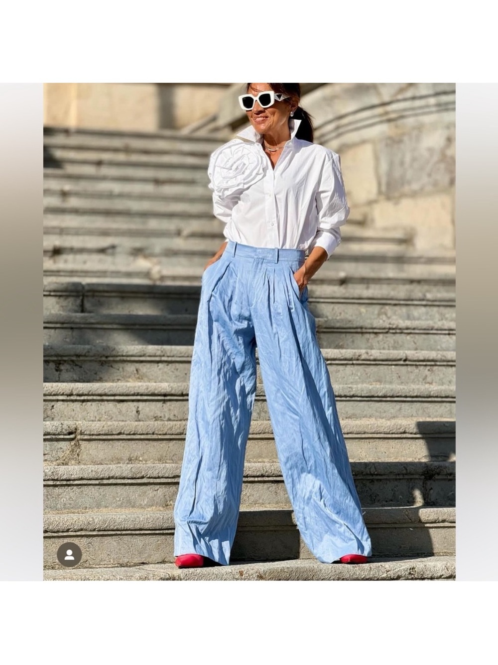 ZARA WRINKLED PLEATED PANTS